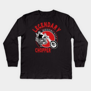 Legendary Motorcycle Chopper, T-shirt for Men, MotorCycle Rider Tee, Biker Dad Gift Kids Long Sleeve T-Shirt